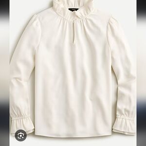J. Crew Cream Ruffle Blouse